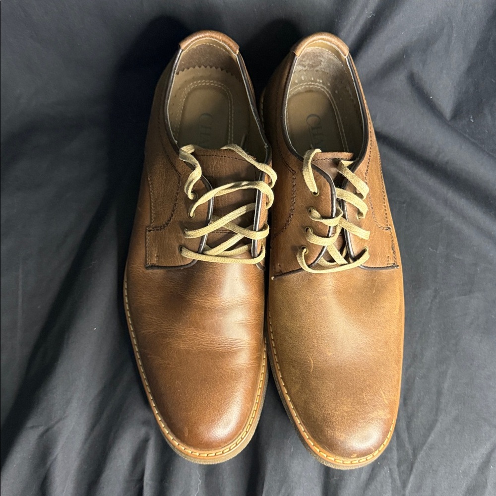 Mens New CHAPS Leather Dress Shoe Brown in Color